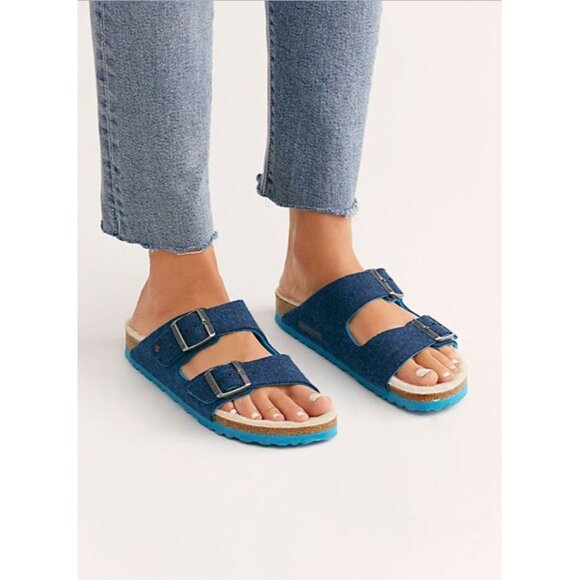 Birkenstock Shoes - Birkenstock Blue Double Strap Sandals